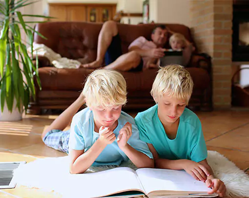 Kids doing study | Yetzer Home Store