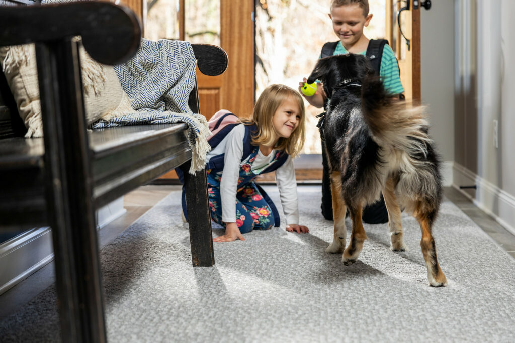 Kids playing with dog | Yetzer Home Store